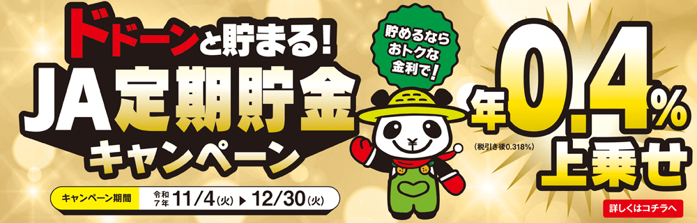 ドドーンと貯まる！JA定期貯金キャンペーン